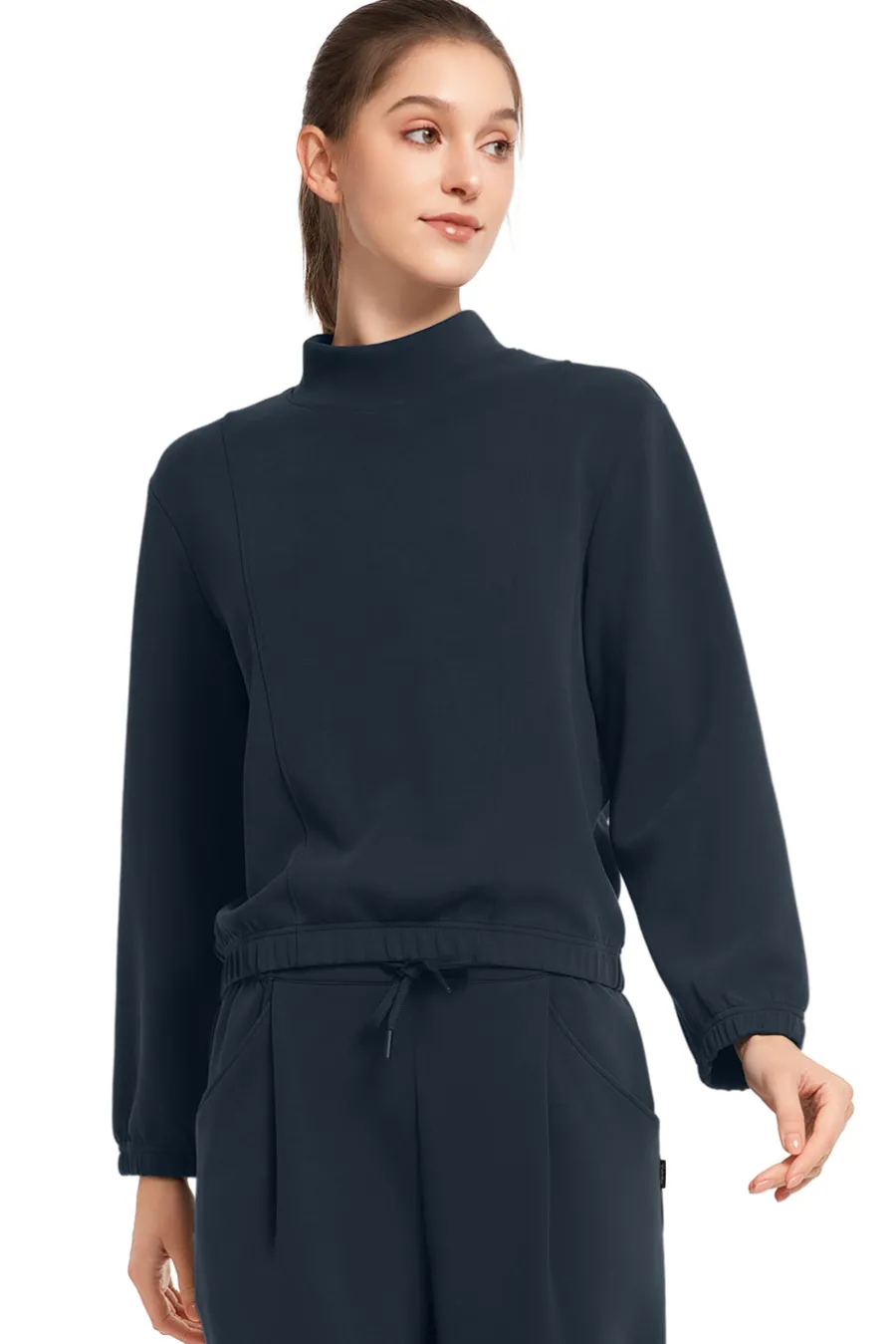 Yvette Crop Longsleeve Mia Navy Online