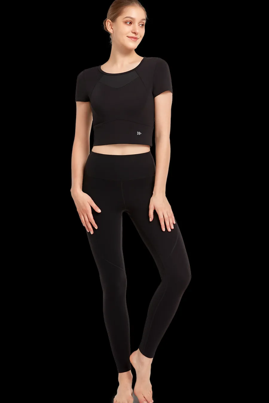 crop_tshirt_flora_2.webp Yvette Crop T-Shirt Flora Black Best