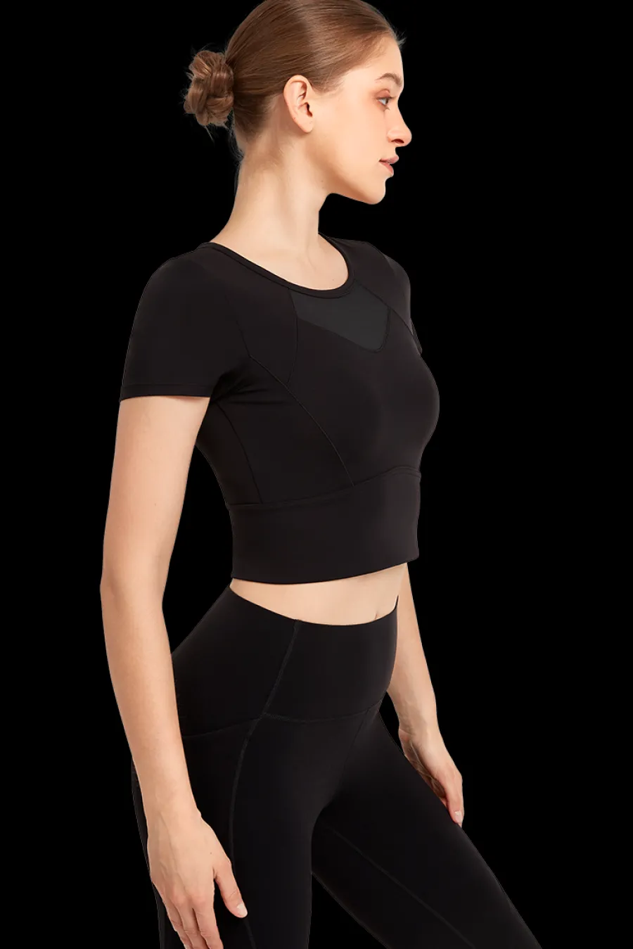 crop_tshirt_flora_3.webp Yvette Crop T-Shirt Flora Black Best