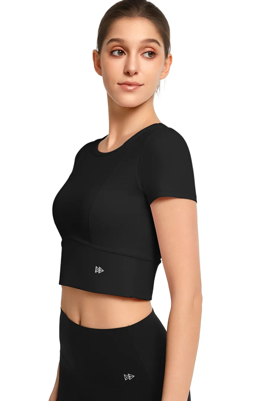 Yvette Crop T-Shirt Nala Black New