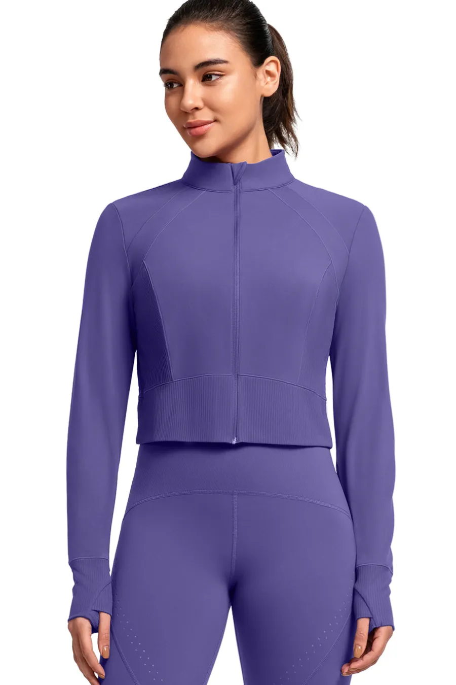 Yvette Crop Zip Sweat Pina Blue New