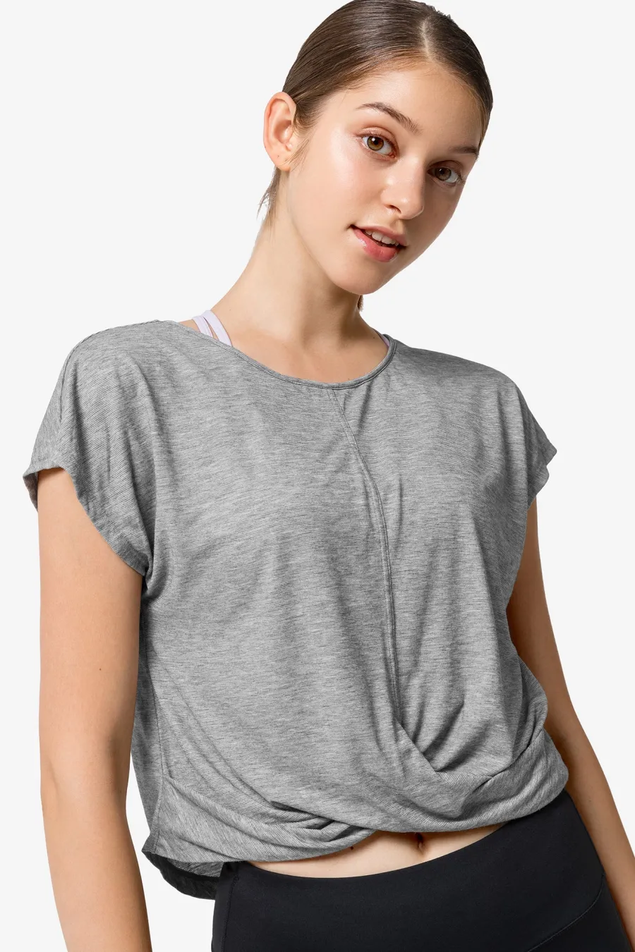 Yvette T-Shirt Jonda Light Grey Melange GreyMelange Clearance