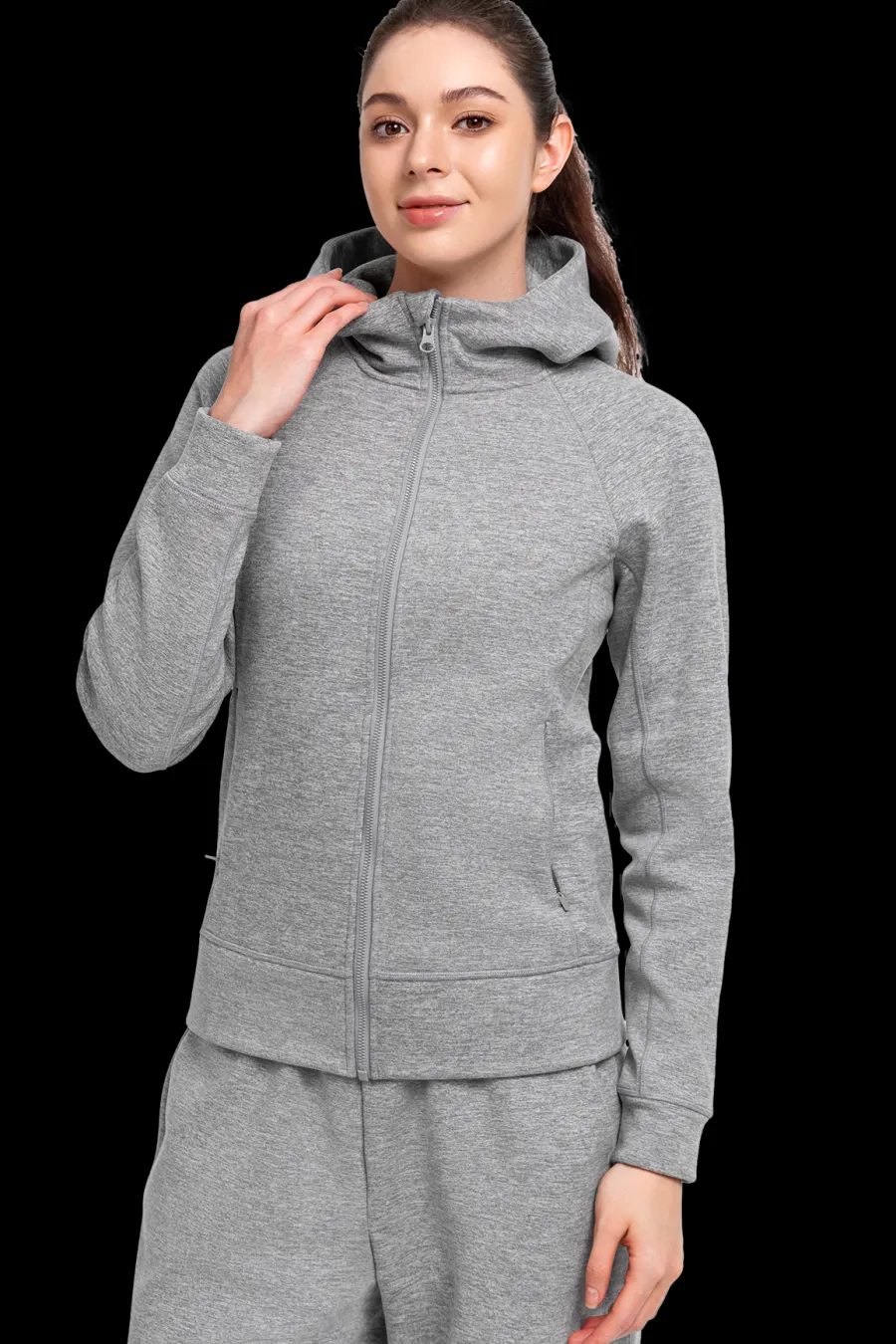 Yvette Zip Hoodie Lina MelangeGray Hot