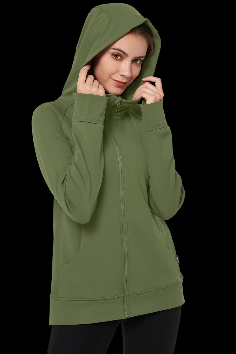 Yvette Zip Hoodie Liz DarkGreen Sale